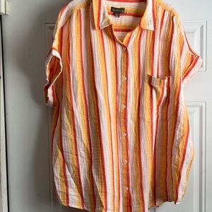 Style & Co. Multicolor Striped Button Down Shirt